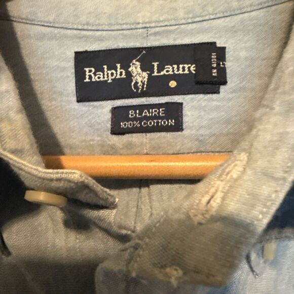 Ralph Lauren Men's Blaire Light Blue Long Sleeve Button Up Shirt size XXL - Picture 3 of 6